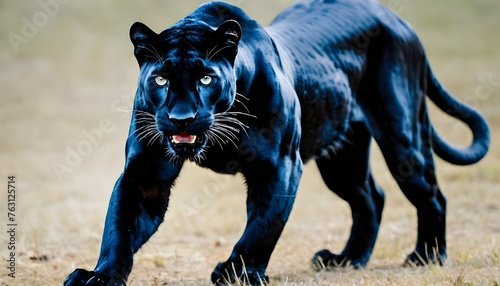 A Panther With Its Muscles Tense Preparing To Pou Upscaled 3 photo