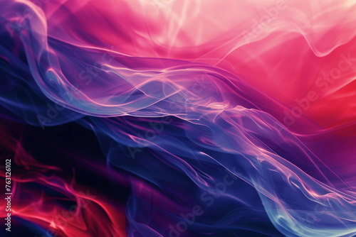 Abstract fluid smoke pattern with gradient shades of pink and blue. Dynamic color flow concept. Design for banner, wallpaper, poster with space for text