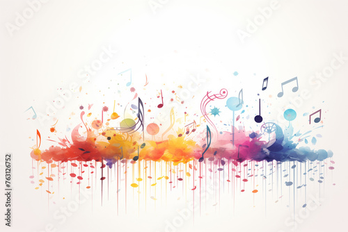 Abstract colorful music background with notes, music party background