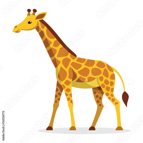 Giraffe Animal isolated flat vector illustration.