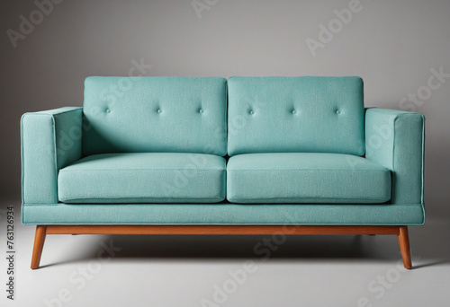 mid-century modern sofa isolated on a transparent background