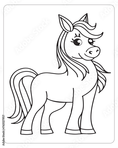 Horse Vector  Horse Coloring Pages  Black and white Animals 