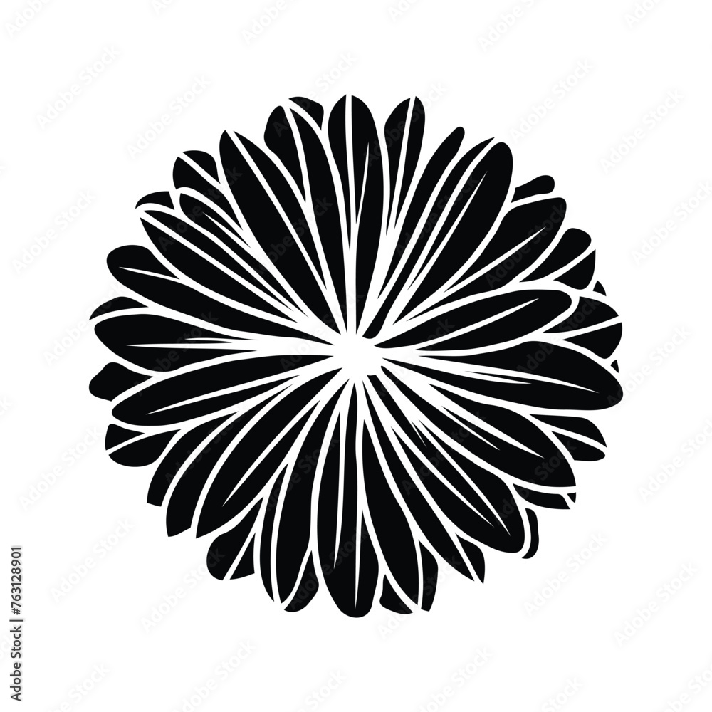 Blooming Flower logo vector illustration Silhouette