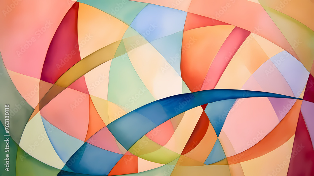 abstract watercolor painting with geometric shapes and soft gradients in pastel colors abstract watercolor painting with geometric shapes and soft gradients in pastel colors