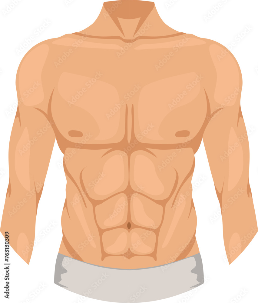 Male chest. Man upper body color icon - obrazy, fototapety, plakaty 