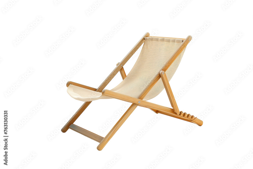 Wooden Chair With White Fabric Seat