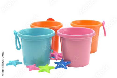 Plastic Buckets Filled With Star Shaped Toys