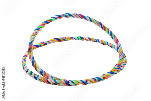 Multicolored Rope Pair on White Background