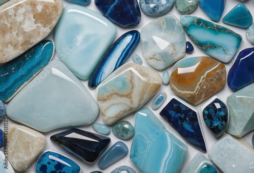 Fantastic blue gems and minerals photo