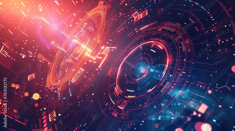 Fototapeta premium futuristic digital hi fi background.