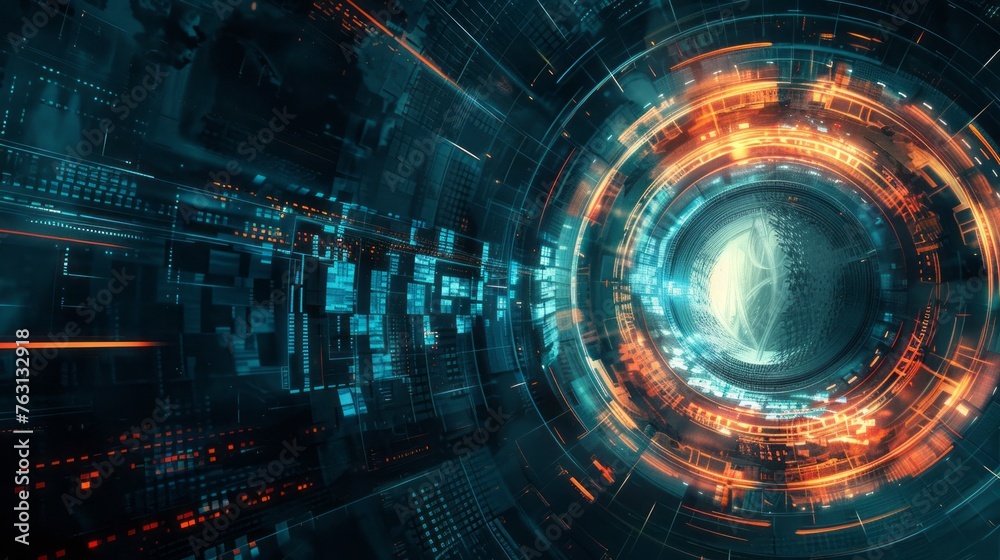 Fototapeta premium futuristic digital hi fi background.