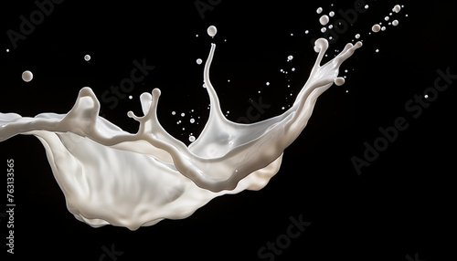 milk splash on black background