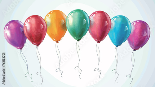 Colorful balloons isolated on white background. Vector illustration. 