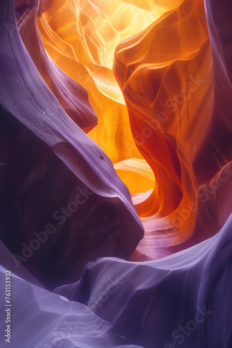 Surreal colorful canyon landscape. Background image. Created with Generative AI technology.