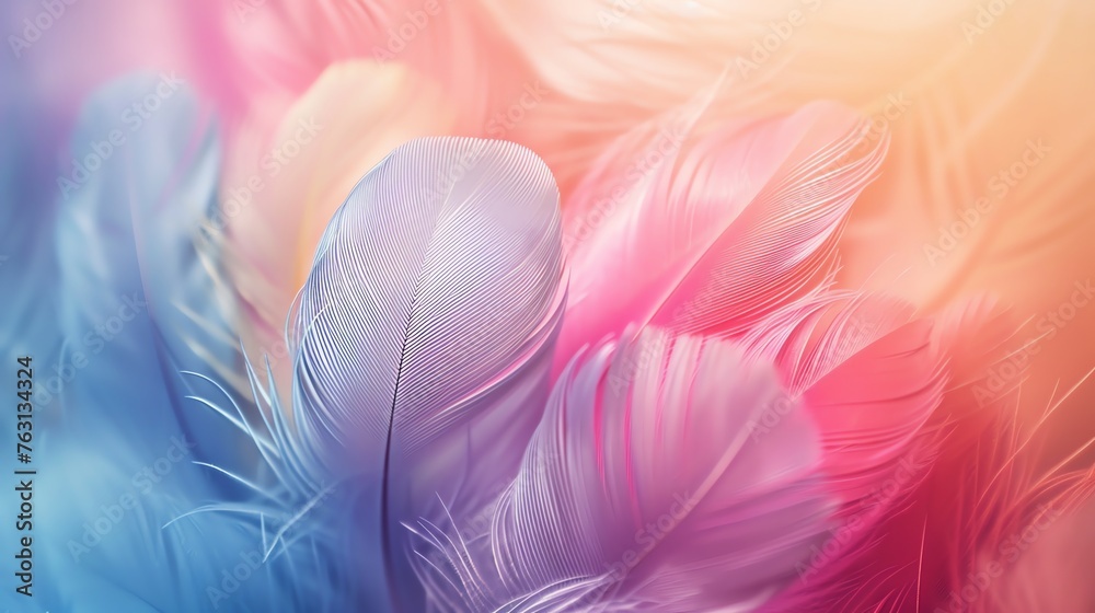 Colorful fluffy feather background Colorful fluffy feather background
