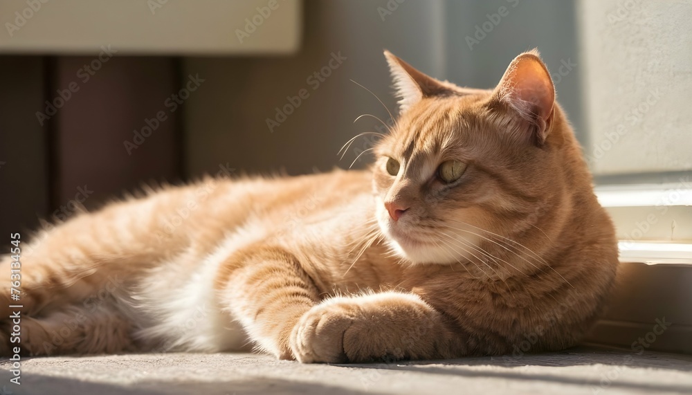 A Contented Cat Lounging In A Sunbeam Upscaled 10