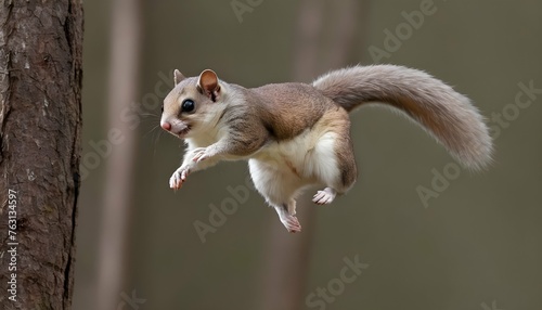 A Flying Squirrel Landing Gracefully On A Branch Upscaled 3