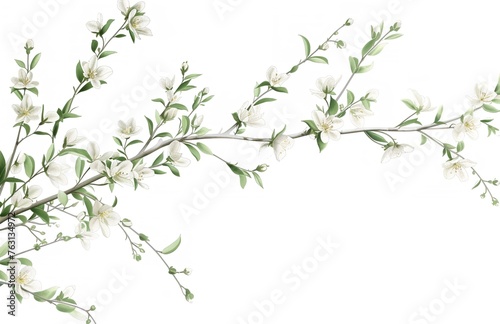 Flower branches on a white background in the spring © Muhammad