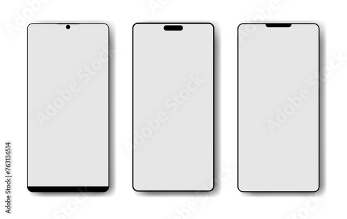 transparent mobile phone mockup.transparent mobile phone mockup, Smartphone mockup vector. perspective mobile phone mockup with blank screen isolated on transparent white background