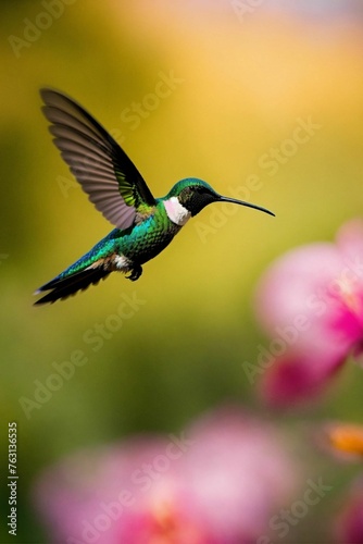 hummingbird feeding on a flower © Ghulam