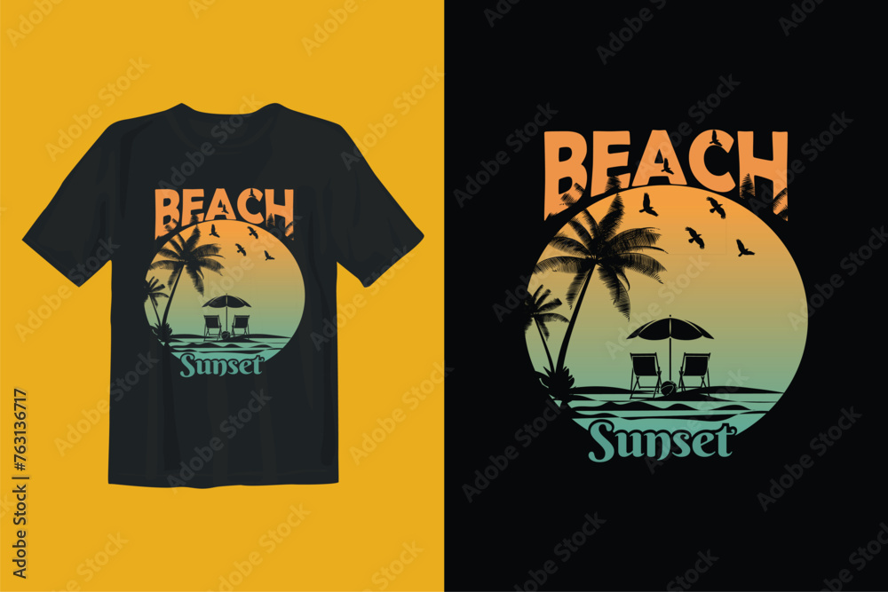 Summer Beach T-Shirt 1 - obrazy, fototapety, plakaty 