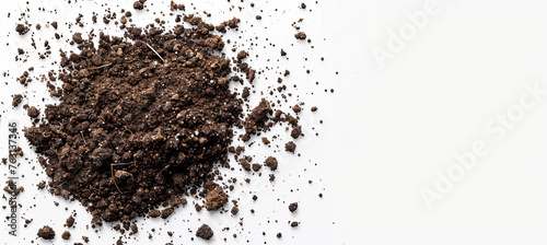 Soil dirt isolated on white background