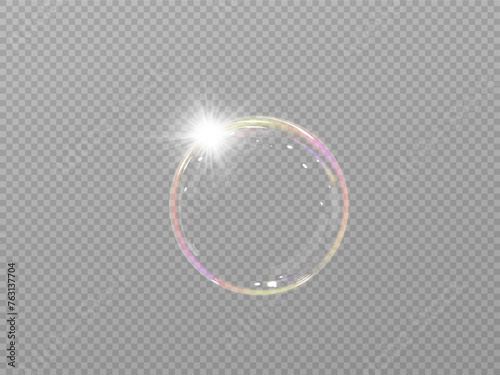 Realistic soap bubbles.Flying bubbles on a transparent background.	