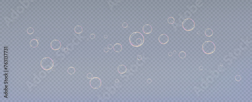 Realistic soap bubbles.Flying bubbles on a transparent background.	