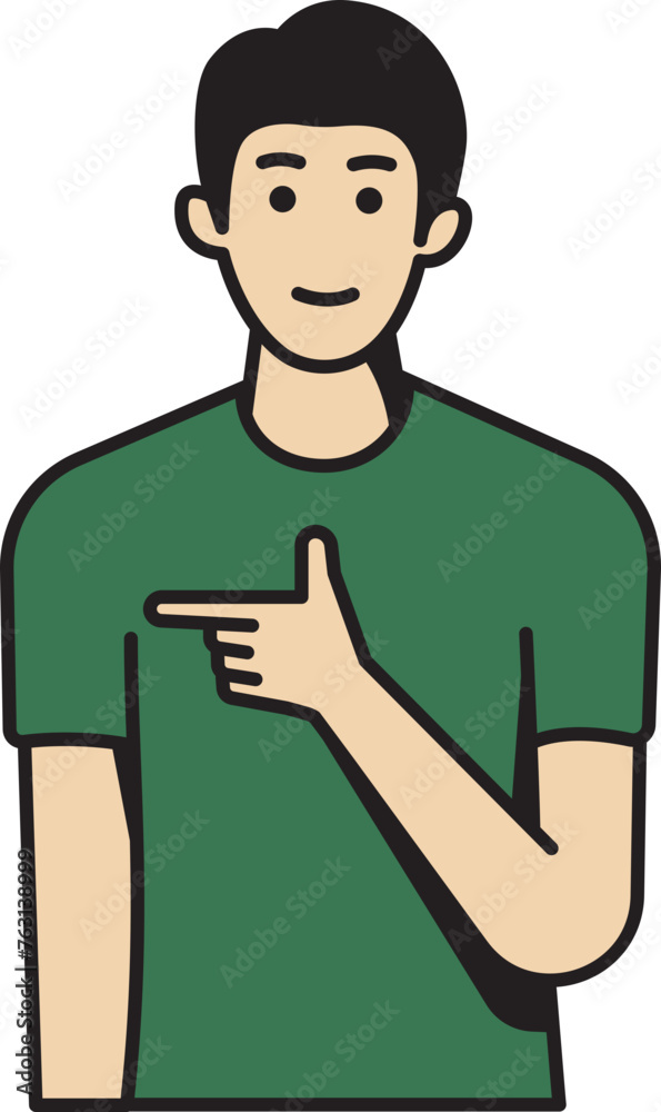 person pointing something outline style illustration person pointing something outline style illustration