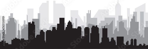 Black cityscape skyline panorama with gray misty city buildings background of BOSTON  UNITED STATES