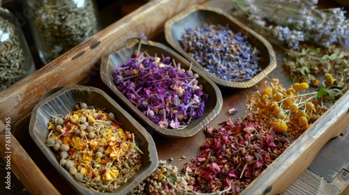 magical amulet of dried flowers.