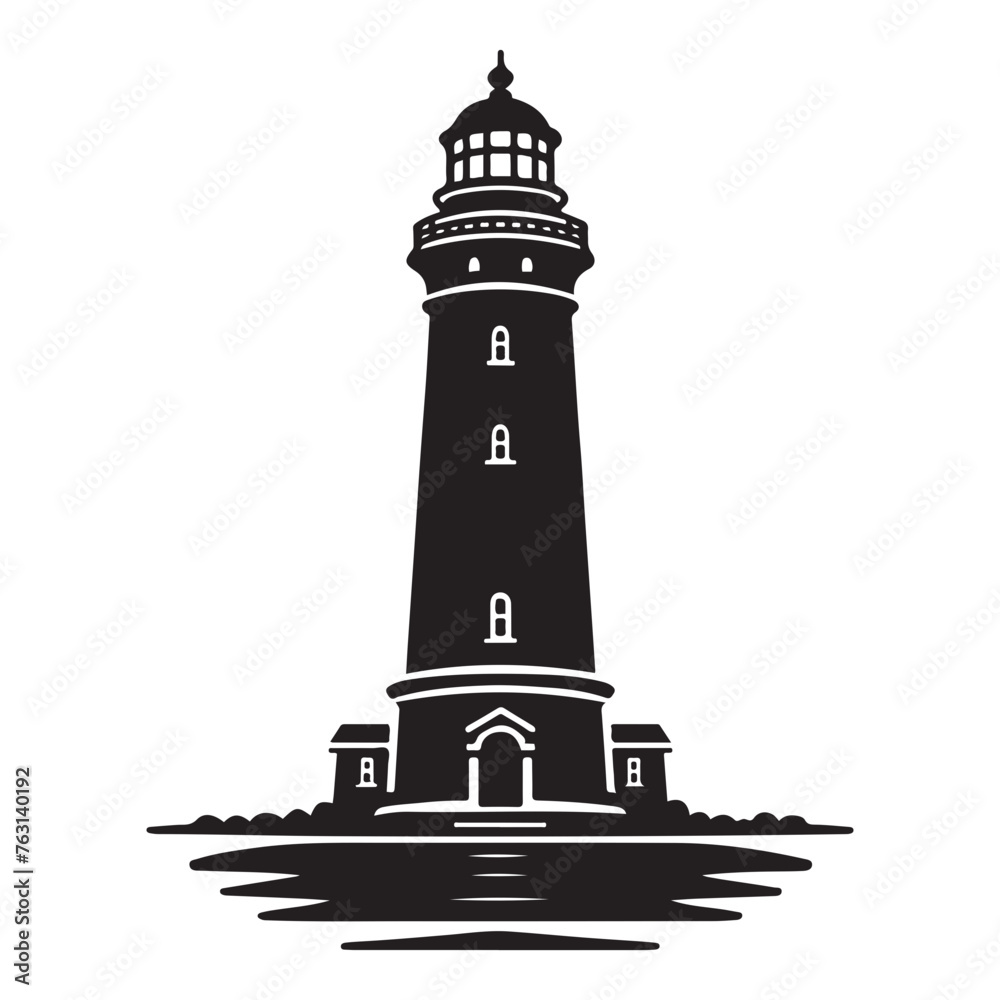 Lighthouse Vector, Lighthouse Silhouette for laser cutting, and engraving, Lighthouse Cut File