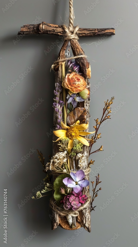amulet of dried herbs and flowers --ar 9:16 Job ID: 8fe25e15-8635-4b90-b51b-807e13595109