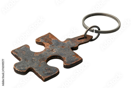 Metal Keychain With Puzzle Piece © Cool Free Games