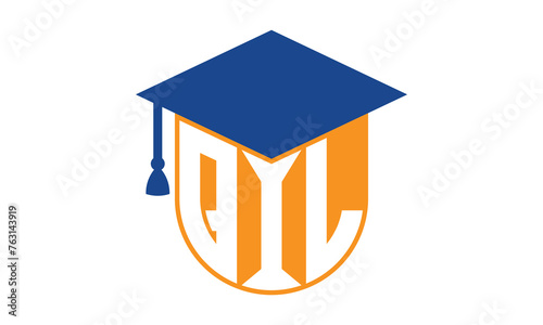 QIL initial letter academic logo design vector template. school college logo, university logo, graduation cap logo, institute logo, educational logo, library logo, teaching logo, book shop, varsity photo