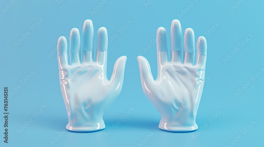 3d a pair of gloves on solid background 3d a pair of gloves on solid background