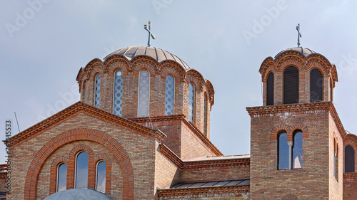 Orange Bricks Building Orthodox Church in Zemun Serbia photo