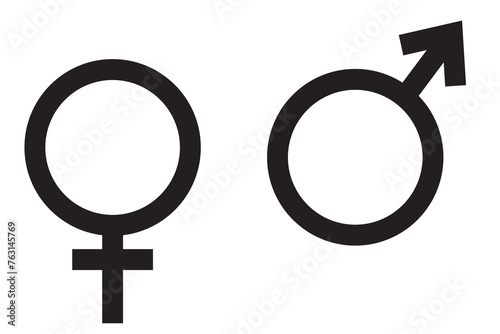 Male and female silhouette signs. Gender symbols. Male, female sex sign gender equality icon vector illustration. Women and Men icon, Symbol.