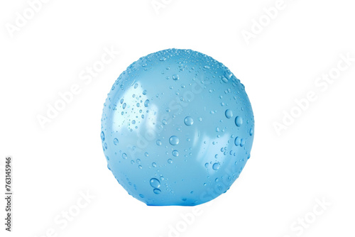 Blue Ball Covered in Water Droplets