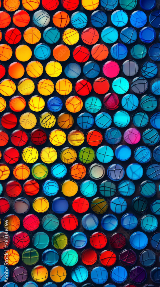 Vibrant Mosaic of Multicolored Circles Background Vibrant Mosaic of Multicolored Circles Background