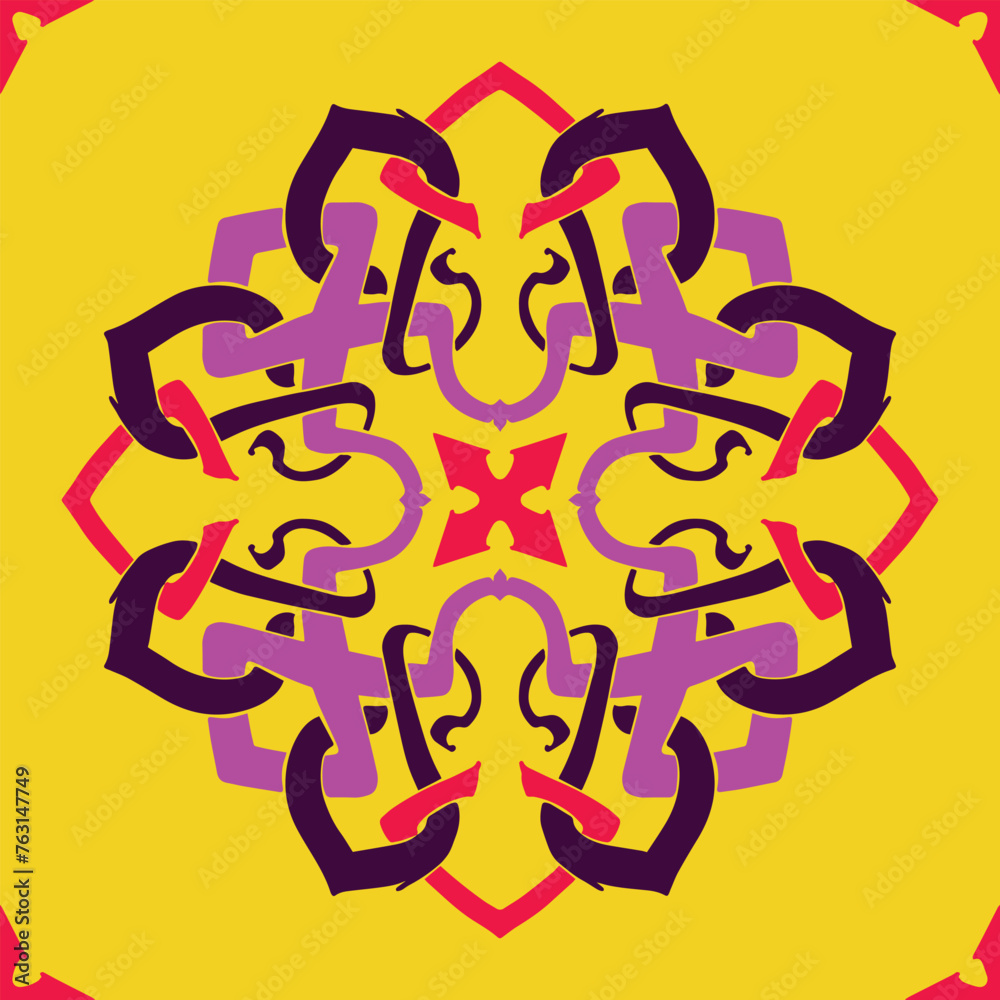 Flower seamless pattern full color and yellow background number 1 Flower seamless pattern full color and yellow background number 1
