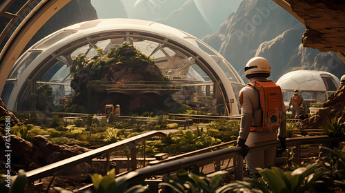 Fototapeta Naklejka Na Ścianę i Meble -  person at the space station