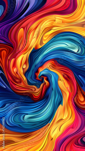 Digital art presenting a seamless flow of rich, fluid waves in a spectrum of vivid colors, depicting movement and harmony.