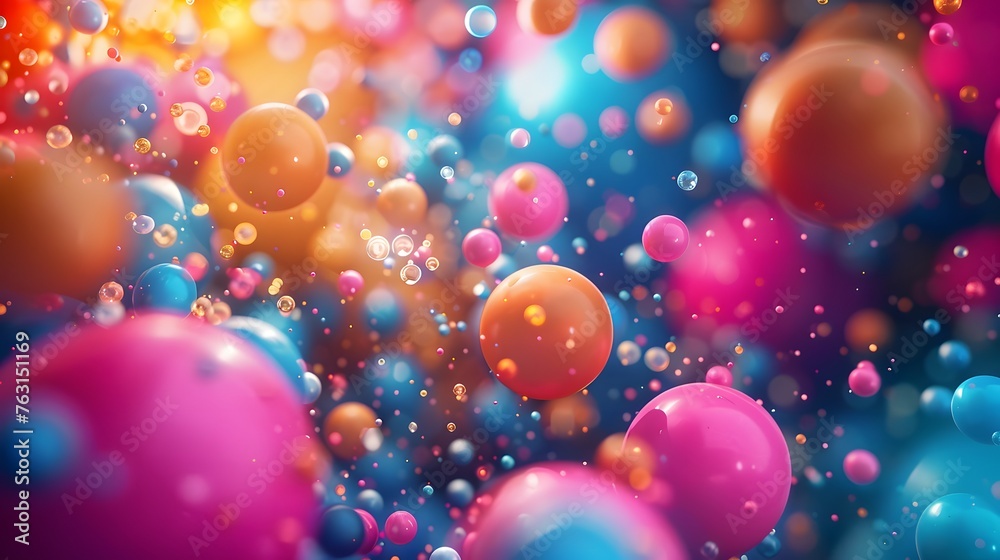 abstract of colorful balls are flying in the air, illustration from Generative AI abstract of colorful balls are flying in the air, illustration from Generative AI