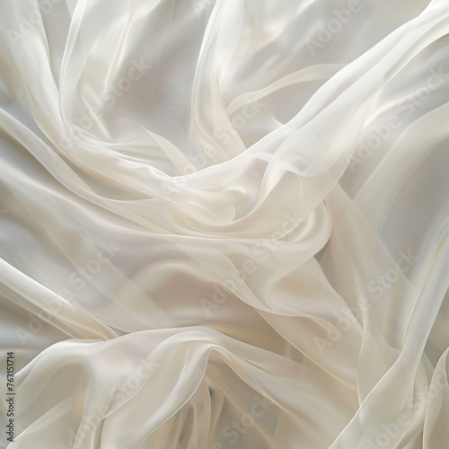 A white fabric with a pattern of a wave