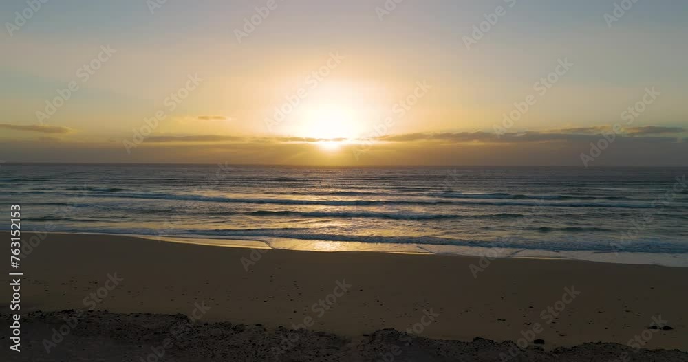 Beautiful sunset on the beach of the atlantic ocean Beautiful sunset on the beach of the atlantic ocean