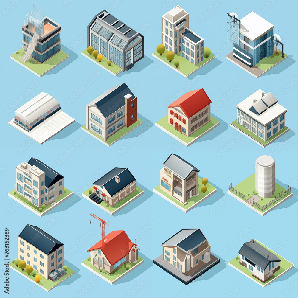 isometric icon set or infographic elements. isometric icon set or infographic elements.