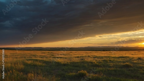 sunset over the field © ASGraphics