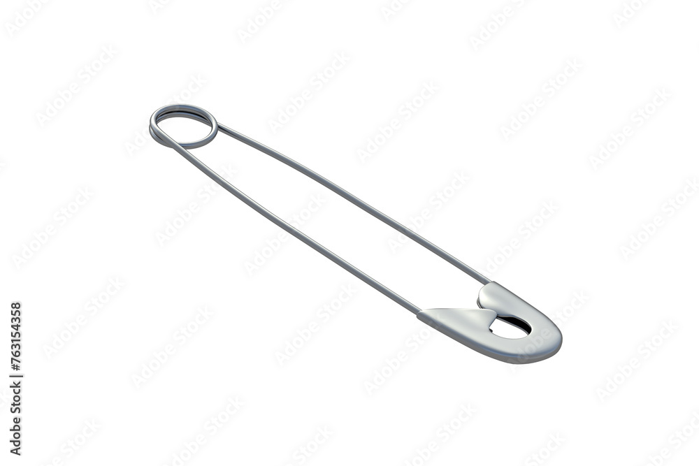 Safety pin isolated on white background. 3d render Safety pin isolated on white background. 3d render