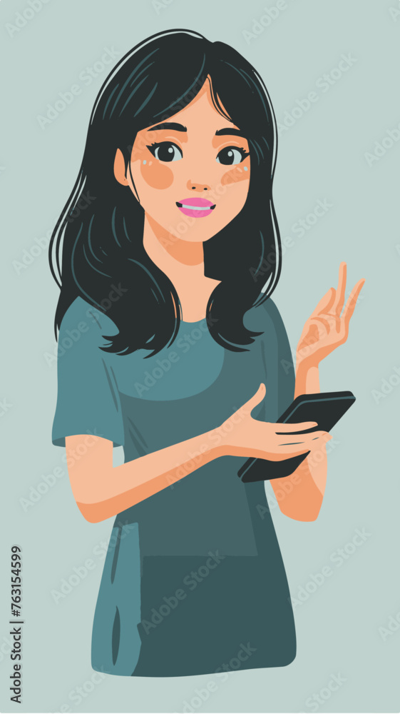 girl with phone, flat vector illustration, woman llustration, vector art, digital art girl with phone, flat vector illustration, woman llustration, vector art, digital art